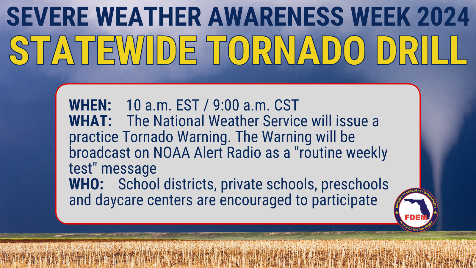 National Tornado Drill Day 2025 Facts Penni Blakeley